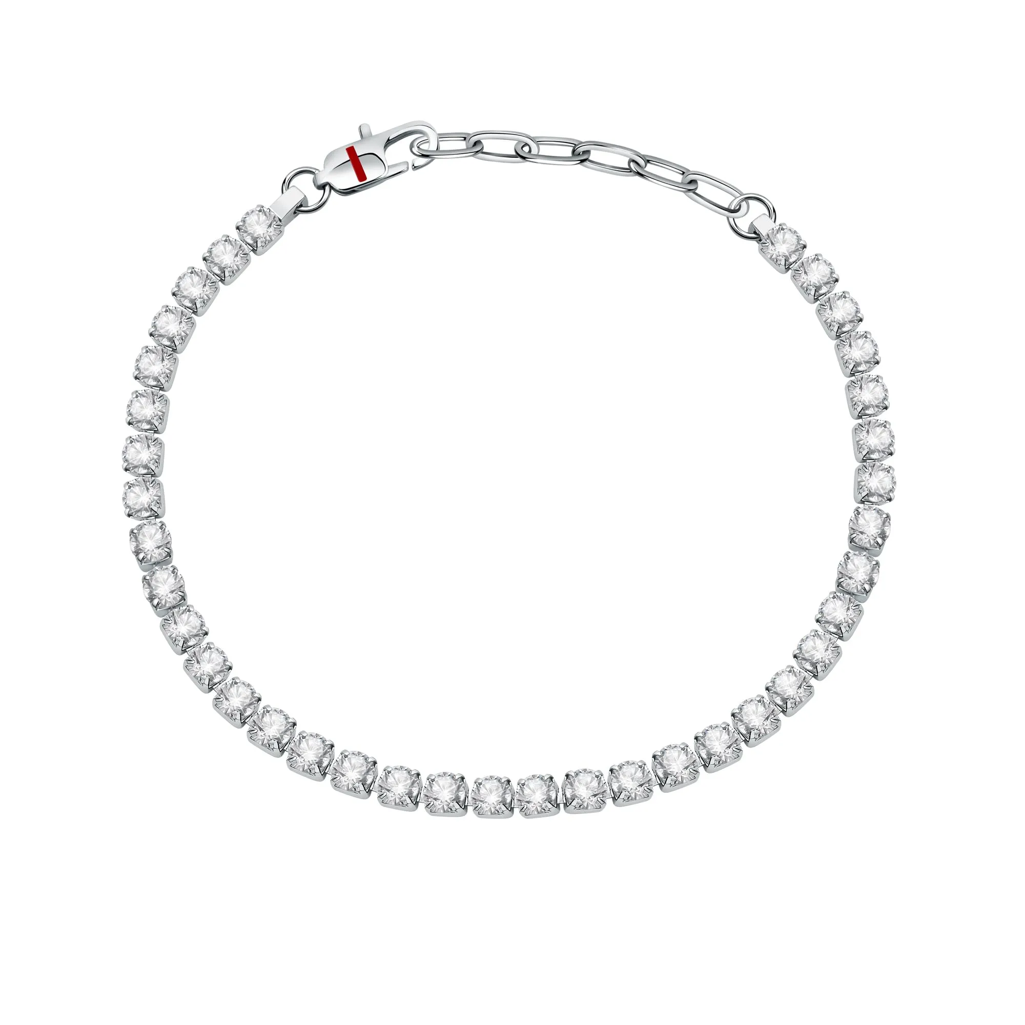 SECTOR Bracciale Polseira, Tennis, AÇO Prate. E Cristal Prate,22 CM SANN46 Marca - immagine 1