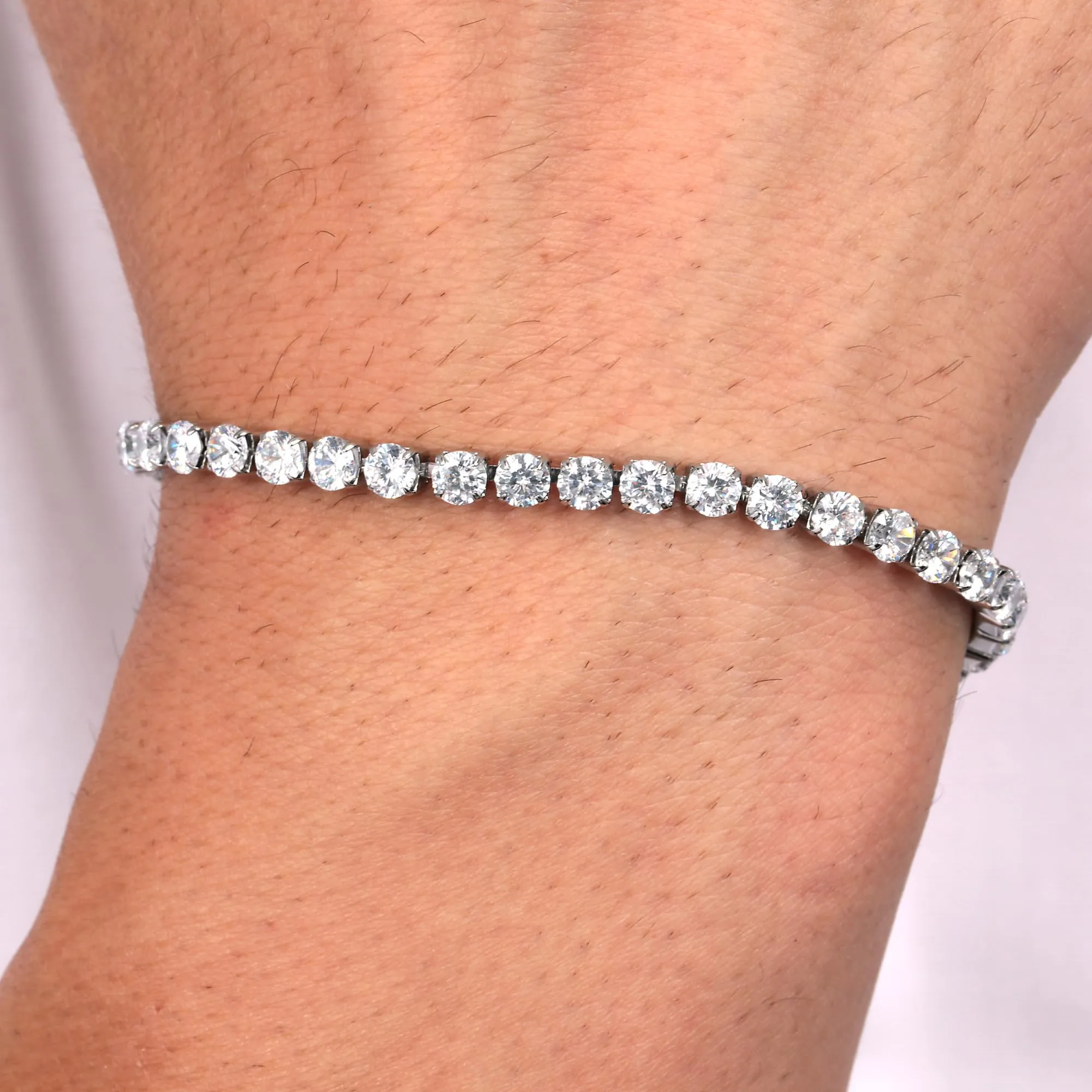 SECTOR Bracciale Polseira, Tennis, AÇO Prate. E Cristal Prate,22 CM SANN46 Marca - immagine 5