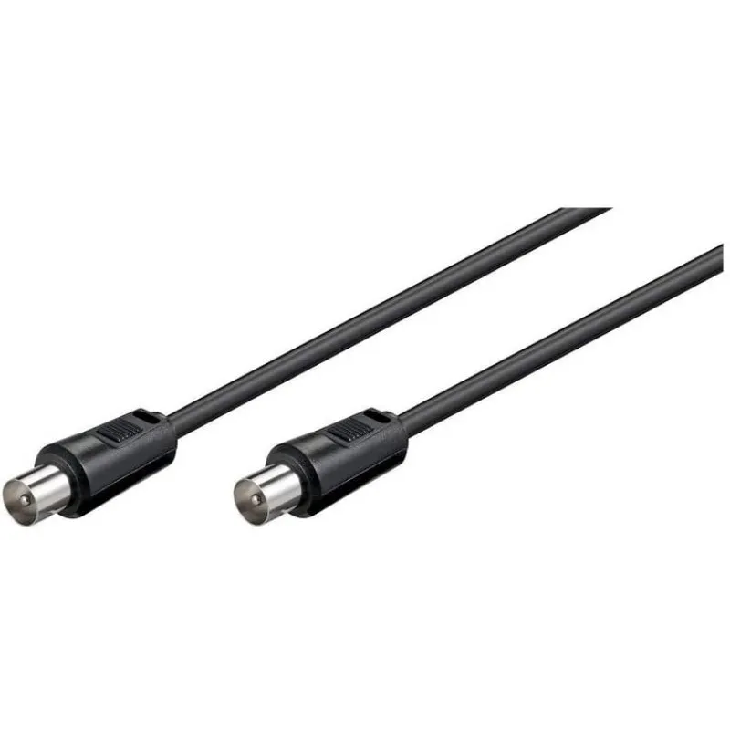 Antenna cavo coassiale Goobay per TV maschio/maschio 2,5 m Nero - immagine 1