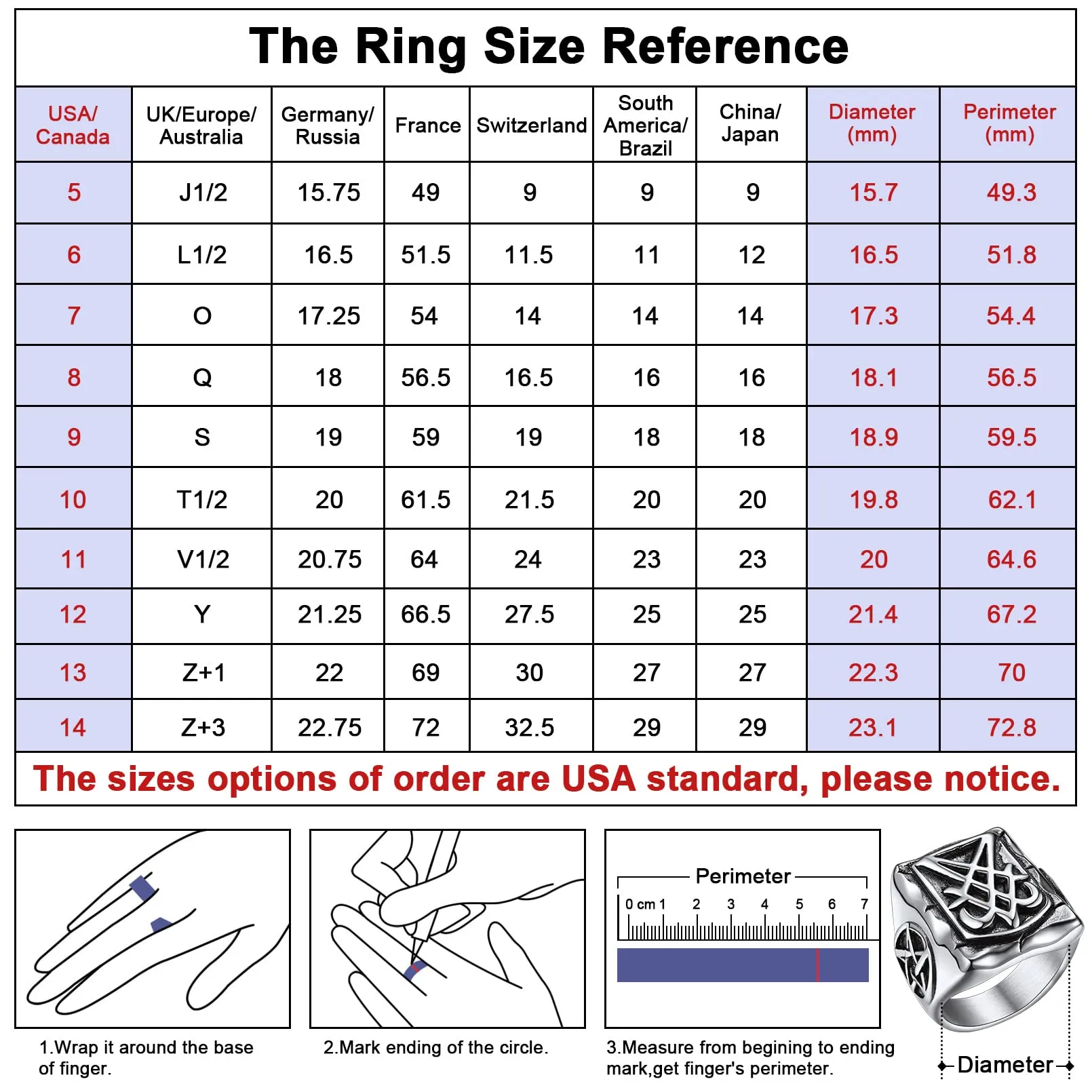 FaithHeart Anello Uomo Sigillo di Lucifero Anello Quadrato Demone Diavolo Anello di Satana Personalizzabile Misura IT 14-32 Vintage Gotico Hiphop Rapper Regalo Creativo Compleanno - immagine 3