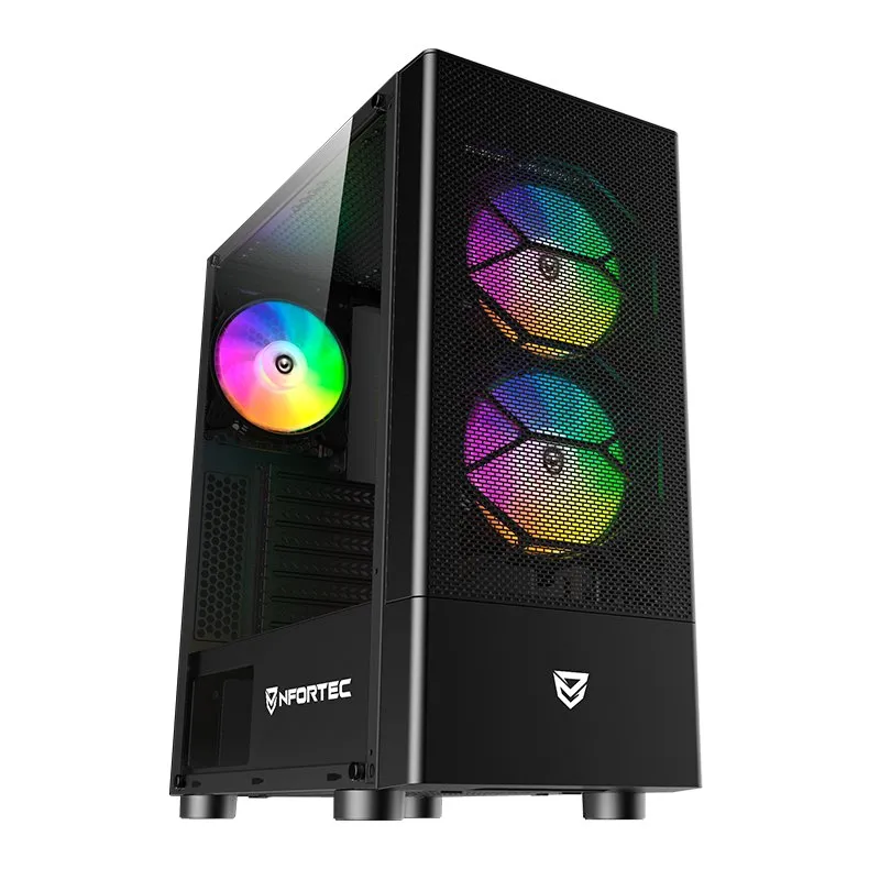 Nfortec Caelum Nero RGB Vetro Temperato USB 3.0 - immagine 1