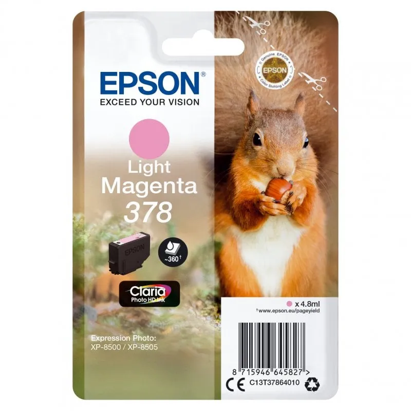 Epson Squirrel Singlepack Light Magenta 378 Claria Photo HD Ink - immagine 1