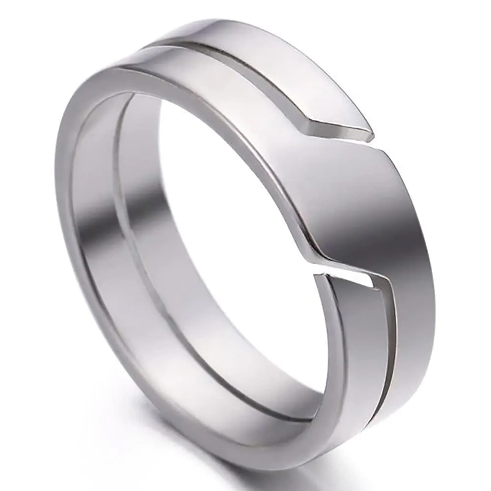 ZENSE - Anello da uomo con struttura spaccata in argento ZR0174, Misura 18 (Circonferenza 58mm) - immagine 1