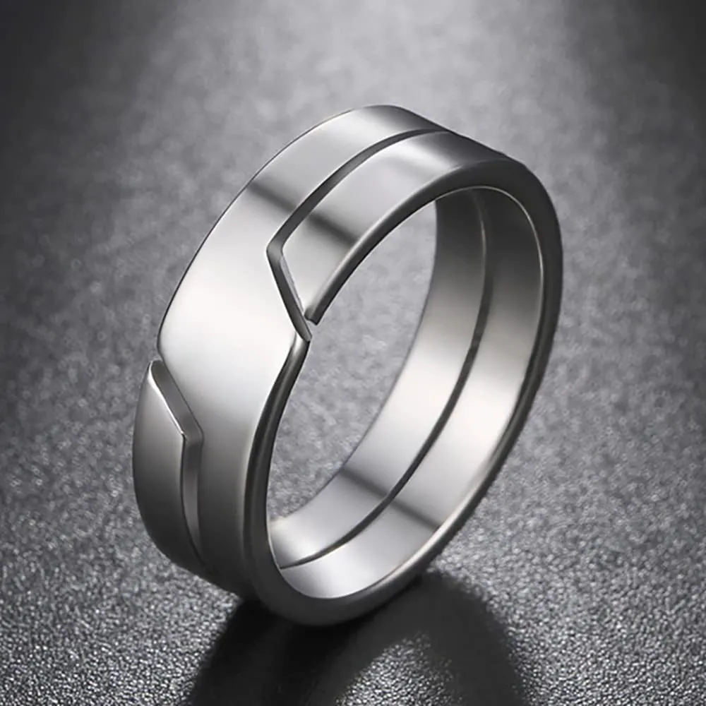 ZENSE - Anello da uomo con struttura spaccata in argento ZR0174, Misura 21 (Circonferenza 61mm) - immagine 2