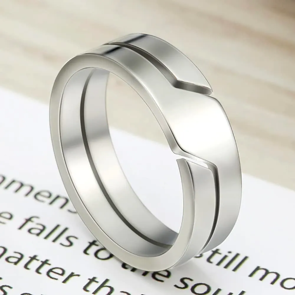 ZENSE - Anello da uomo con struttura spaccata in argento ZR0174, Misura 21 (Circonferenza 61mm) - immagine 6
