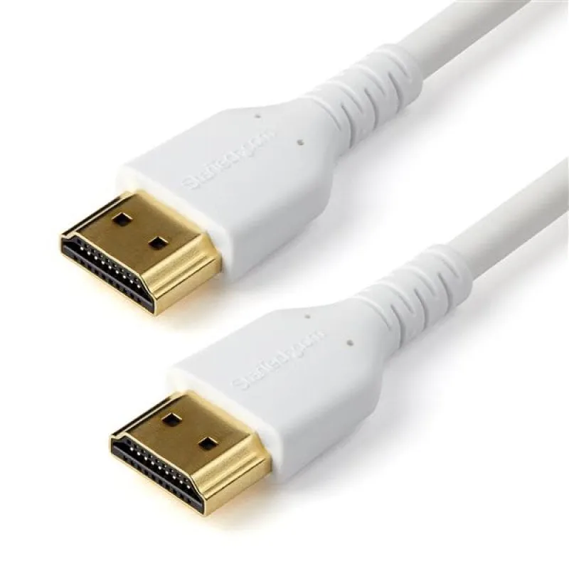 StarTech.com Cavo HDMI 2.0 certificato Premium da 1m - Cavo video HDMI con Ethernet ad alta velocità - UHD 4K 60Hz HDR - Cavo HDMI rinforzato con Fibra Aramidica - TPE - M/M - Bianco - immagine 1