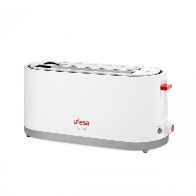 Tostapane Ufesa TT7375 2 fessure lunghe e larghe 1400 W 7 livelli di doratura Scongelamento Grigio rosso bianco - immagine 1
