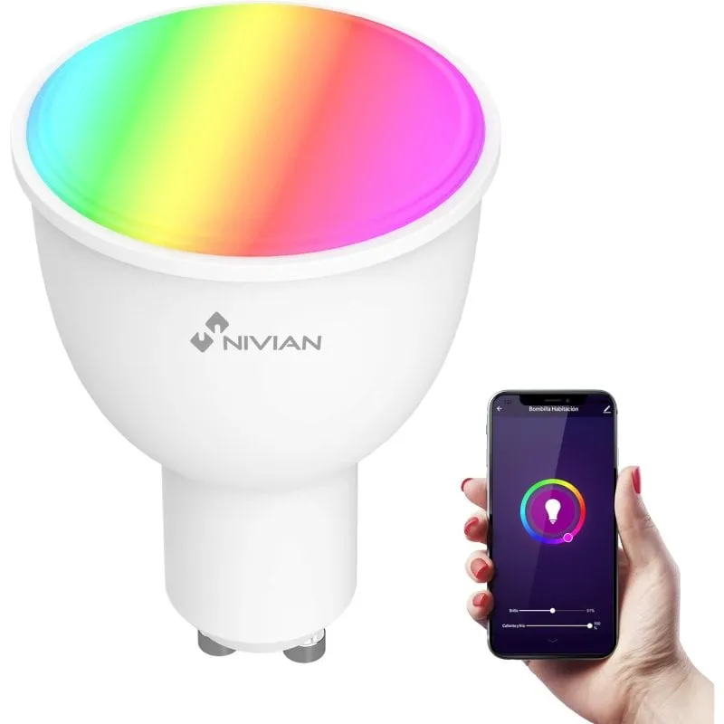 Nivian NVS-RGBWBULB-45GU10-W Lampadina LED RGB GU10 da 4,5 W - immagine 1