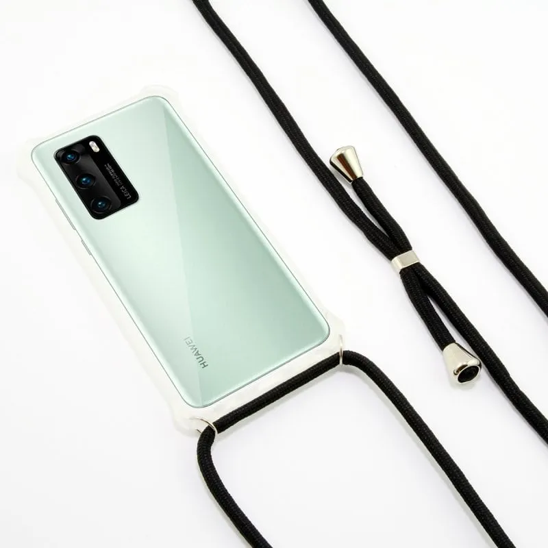 Custodia Ksix in cavo trasparente TPU nero per Huawei P40 - immagine 1