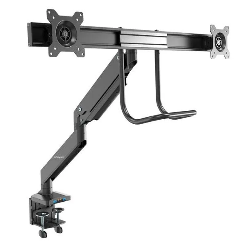 StarTech.com Braccio per doppio monitor da tavolo - 2 porte USB 3.0 - Supporto con morsetto per scrivania - immagine 1