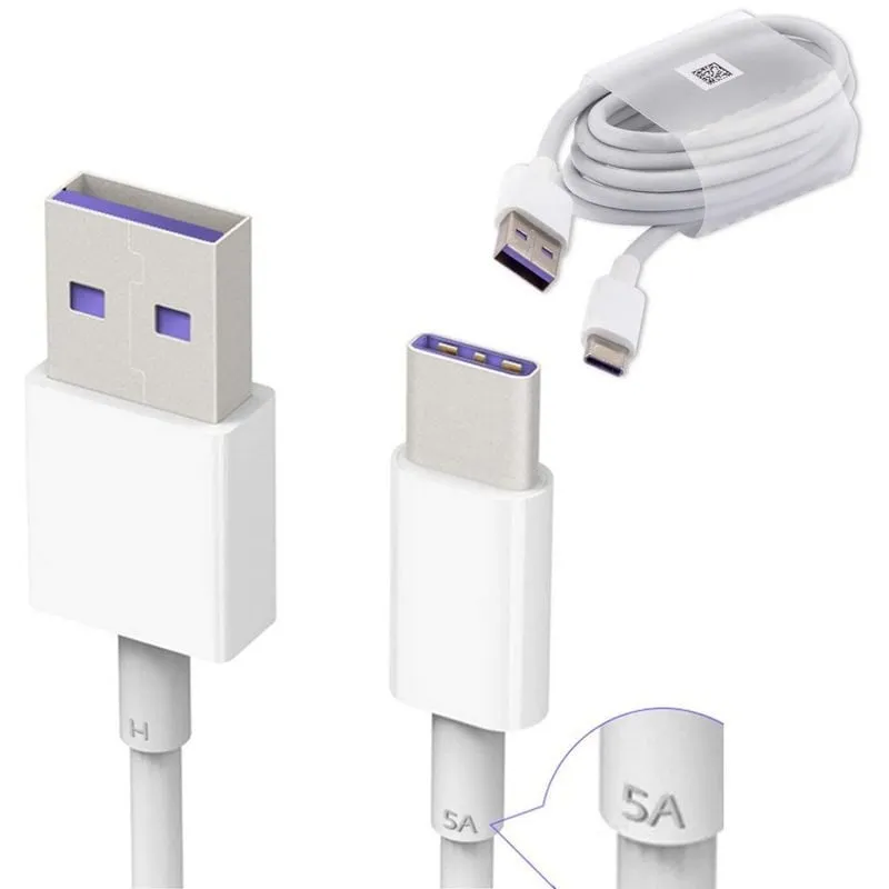 Cavo Huawei HL1289 USB 3.1 Type-C 1m Bianco Ricarica Rapida - immagine 1
