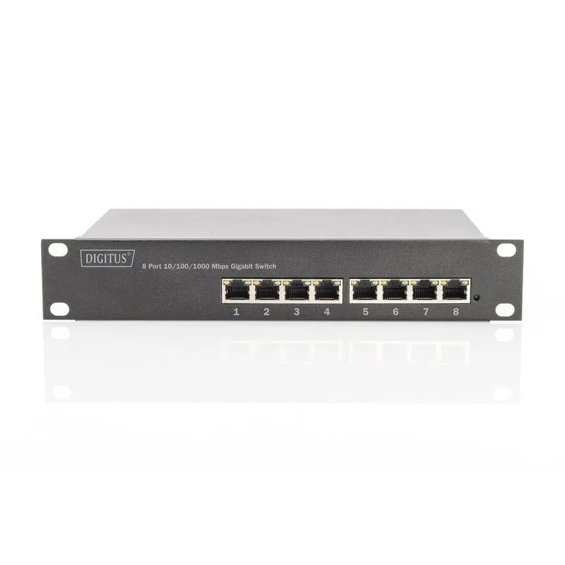 Digitus Switch Gigabit Ethernet PoE+ da 8 porte a 10 pollici, gestito L2+ - immagine 1