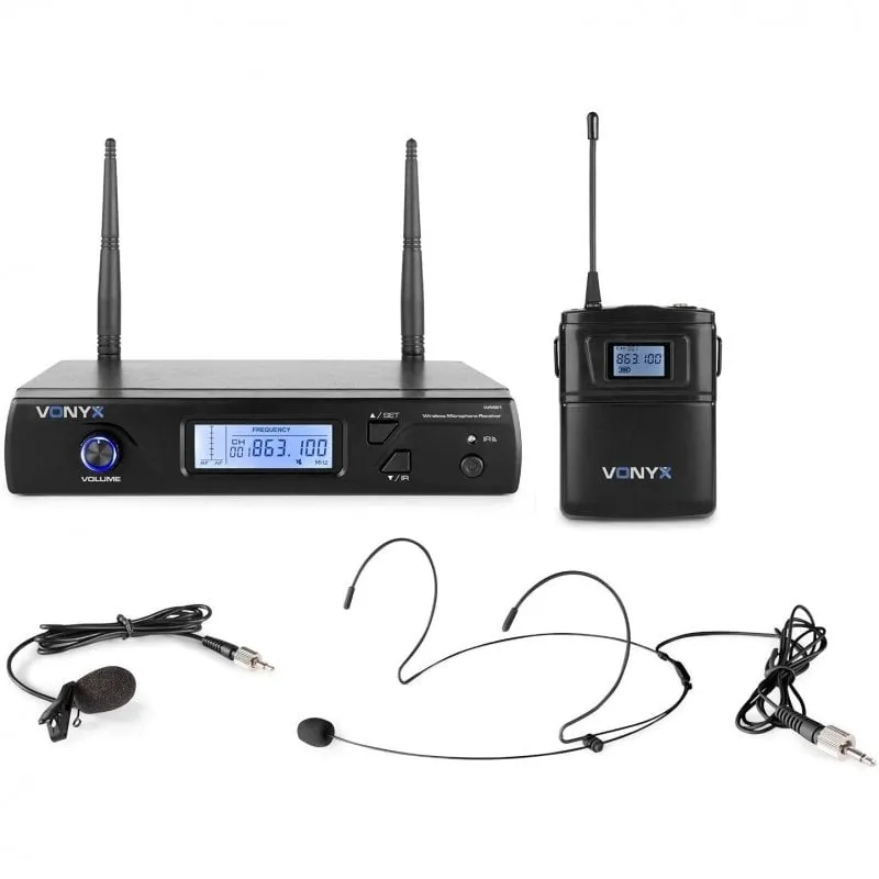 Microfono wireless UHF Vonyx WM61B + bodypack - immagine 1