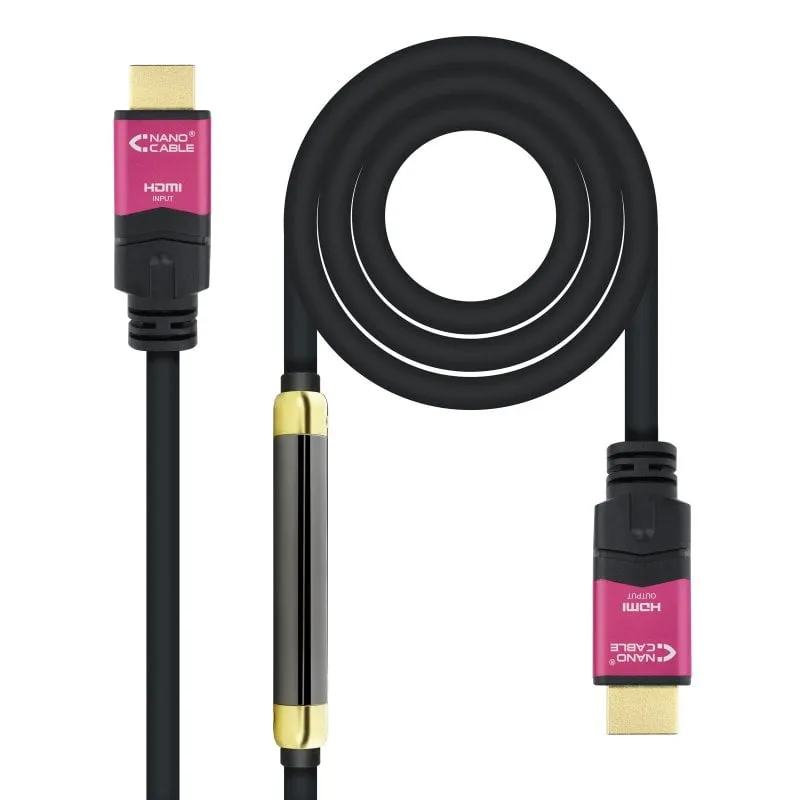 Cavo Nanocable HDMI V2.0 4K@60Hz 18Gbps con ripetitore maschio/maschio 25m Nero - immagine 1
