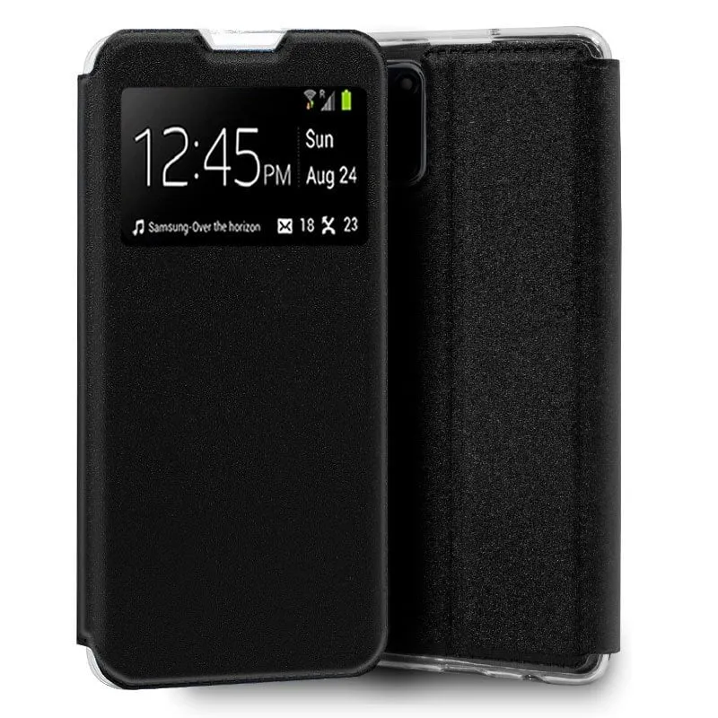 Custodia Flip Cover nera liscia e fantastica per Oppo A52 / A72 - immagine 1