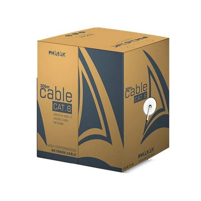 Phasak PHR 6301 Cavo di rete a spirale RJ-45 UTP AWG23 LSZH Categoria 6 305 m Grigio - immagine 1