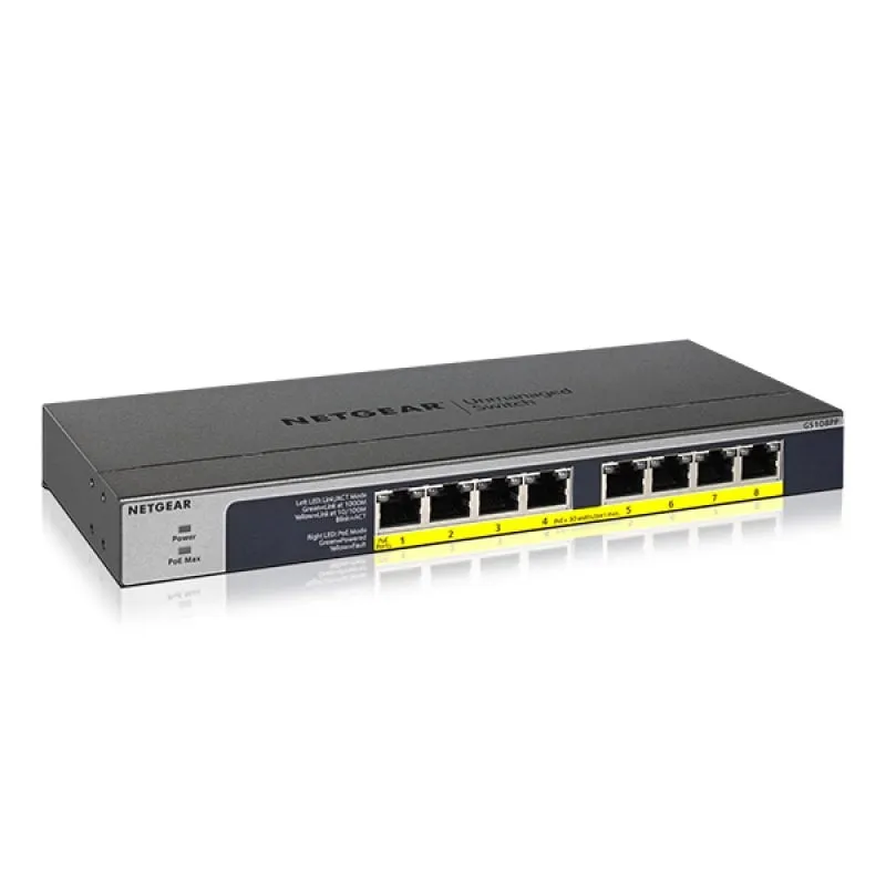 Switch non gestito Netgear GS108PP 8 porte RJ45 Gigabit PoE+ - immagine 1