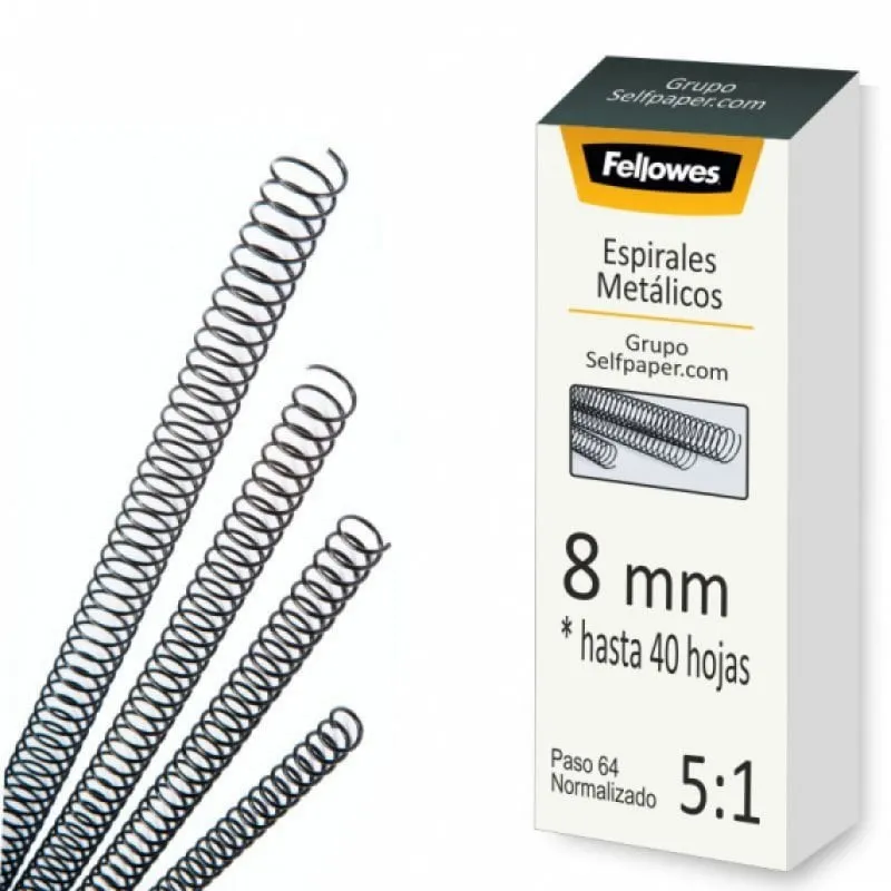 Fellowes 6000802 Confezione da 25 spirali nere metallizzate per A4 - immagine 1