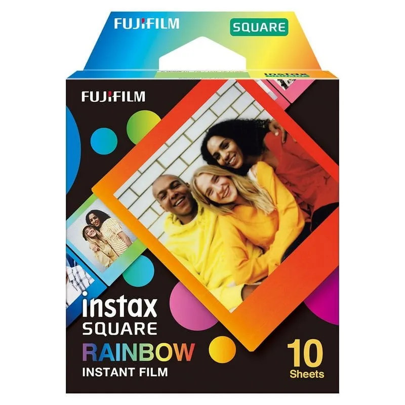 Carta fotografica Fujifilm Instax Square Rainbow per fotocamere Instax Square 10 unità - immagine 1