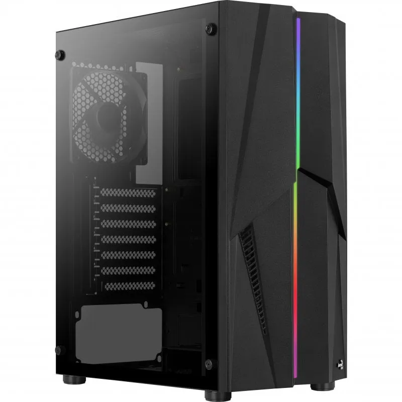 Aerocool Wick in vetro temperato USB 3.1 RGB Nero - immagine 1
