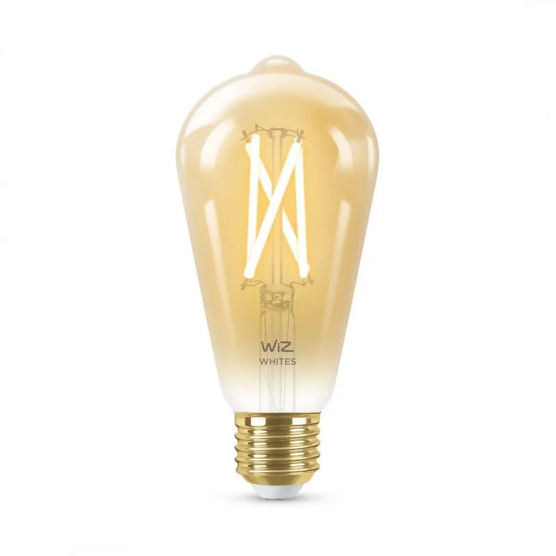 WiZ Lampadina Smart Filament Ambrata Dimmerabile Luce Bianca da Calda a Fredda Attacco E27 50W Edison - immagine 1