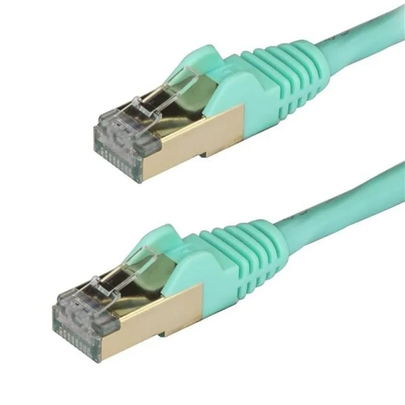 StarTech.com Cavo di Rete Ethernet Cat6a - Cavo Schermato STP da 3m - Turchese - immagine 1