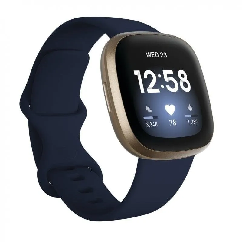 Fitbit Versa 3 Bluetooth GPS NFC 40mm AMOLED Oro con Cinturino Blu S/L SpO2 Cardiofrequenzimetro - immagine 1