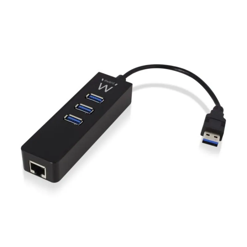 Ewent Hub 3 porte USB 3.1 Gen1 con porta di rete Gigabit - immagine 1