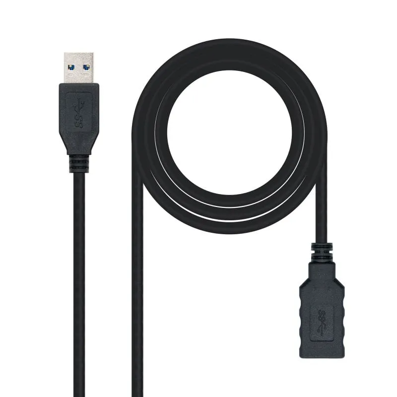 Cavo Nanocable USB 3.0 Maschio/Femmina Prolunga 3m Nero - immagine 1