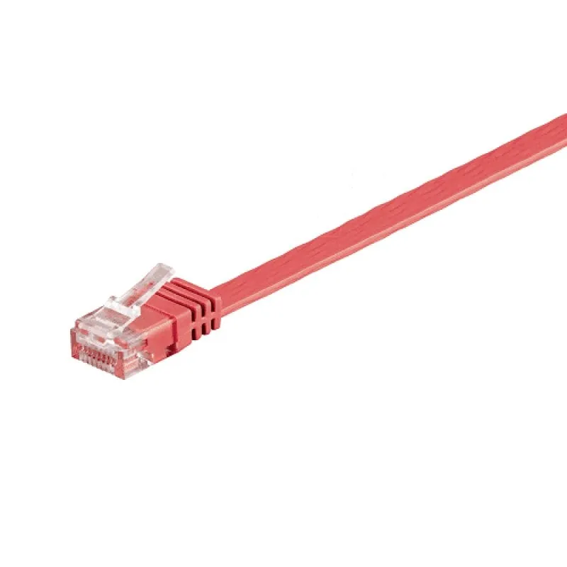 Cavo di rete piatto Goobay RJ45 UTP Cat.6 1m Rosso - immagine 1