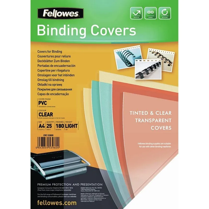 Fellowes 5380001 cartellina A4 PVC Trasparente 25 pz - immagine 1