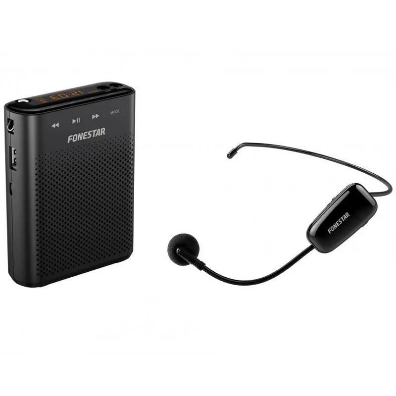 Fonestar ALTA-VOZ-W30 Amplificatore vocale portatile USB/MicroSD/MP3 con microfono wireless Nero - immagine 1