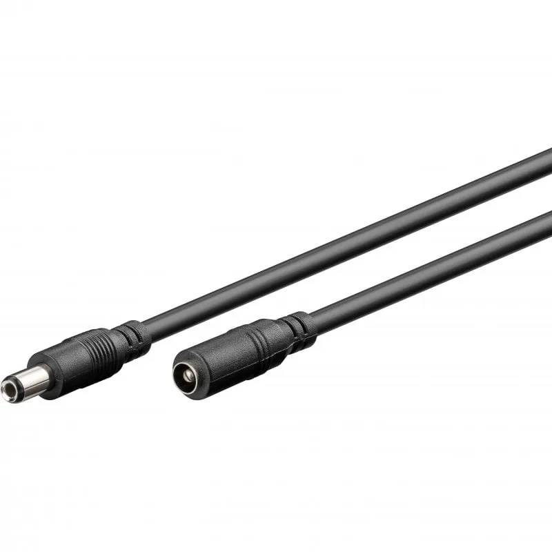 Cavo di alimentazione CC Goobay femmina/maschio 5,5x2,5 mm 3 m Nero - immagine 1