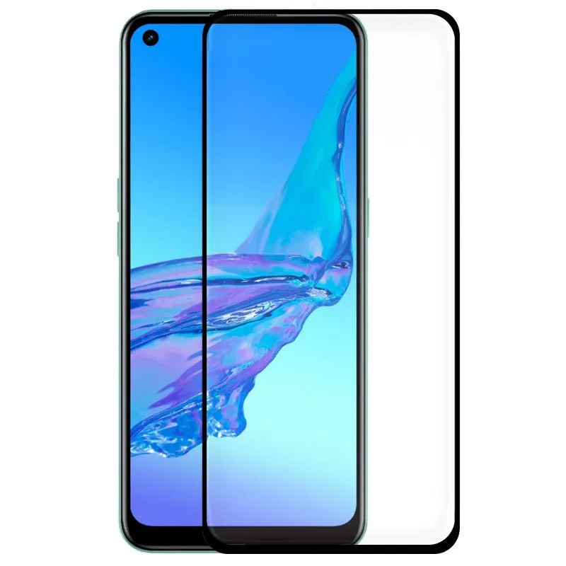 Fantastica protezione in vetro temperato nero 3D per Oppo A53/A53s - immagine 1