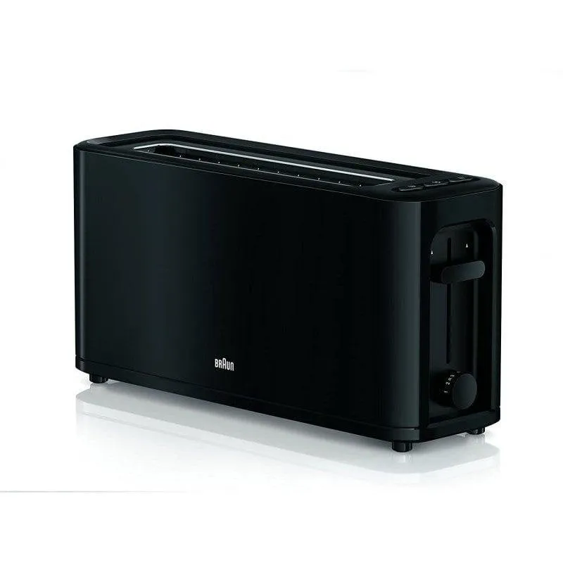 Tostapane Braun HT3110BK 1 fessura larga 1000 W 7 livelli Riscaldamento Scongelamento Nero - immagine 1