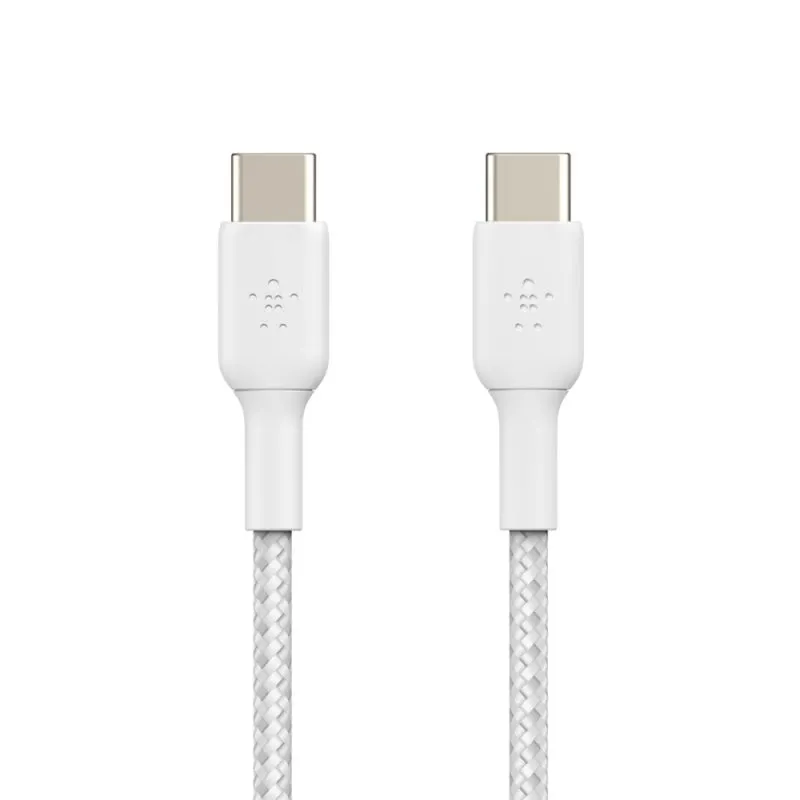 Cavo intrecciato Belkin Boost Charge da USB-C a USB-C per ricarica rapida 1 m bianco - immagine 1