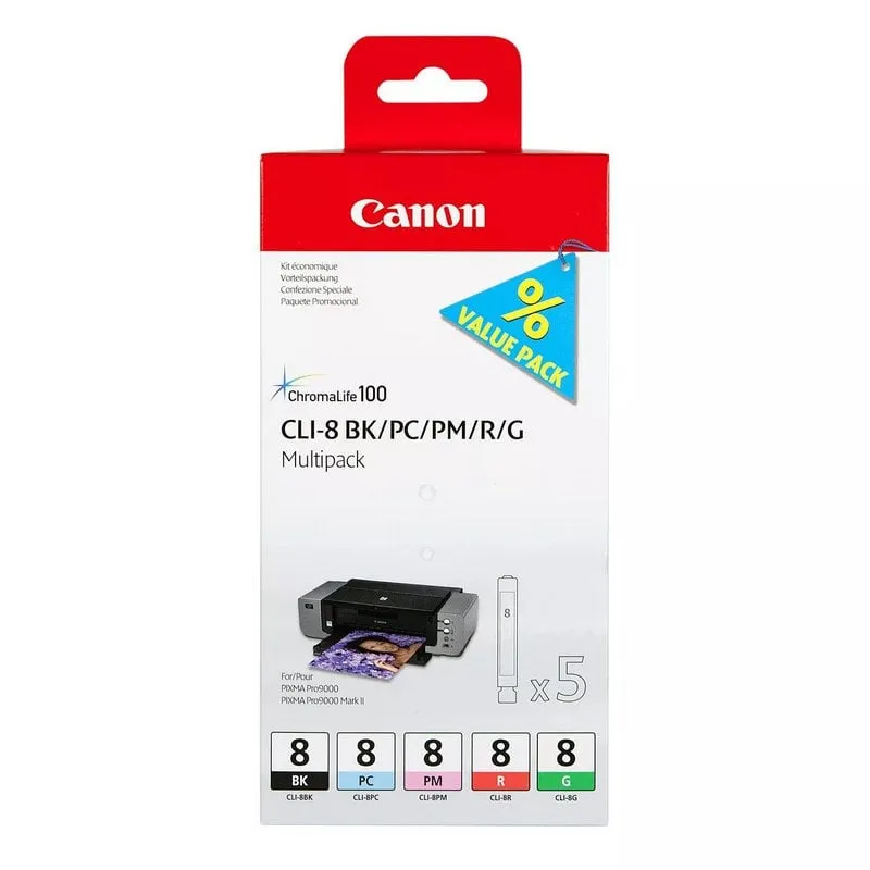 Canon 5 Cartucce d'inchiostro Multipack CLI-8 BK/PC/PM/R/G - immagine 1