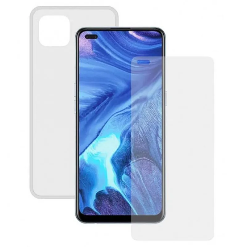 Contact Pack Custodia trasparente + protezione in vetro temperato per Oppo Reno 4Z - immagine 1
