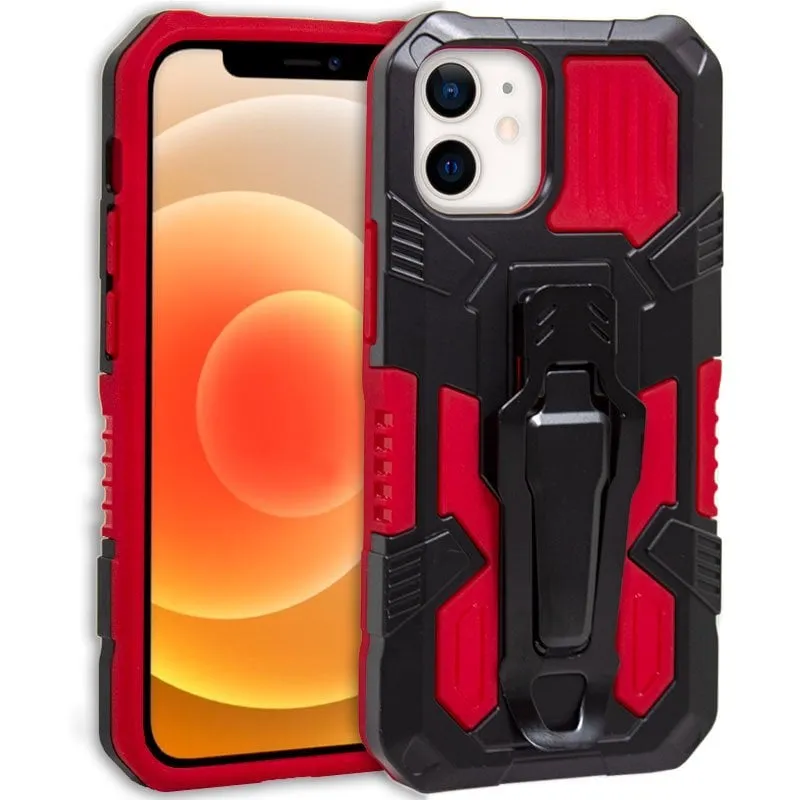 Custodia rigida con clip rossa per iPhone 12 Mini - immagine 1