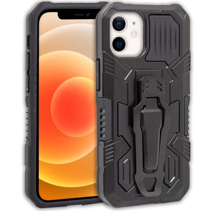 Fantastica custodia rigida nera con clip per iPhone 12 Mini - immagine 1