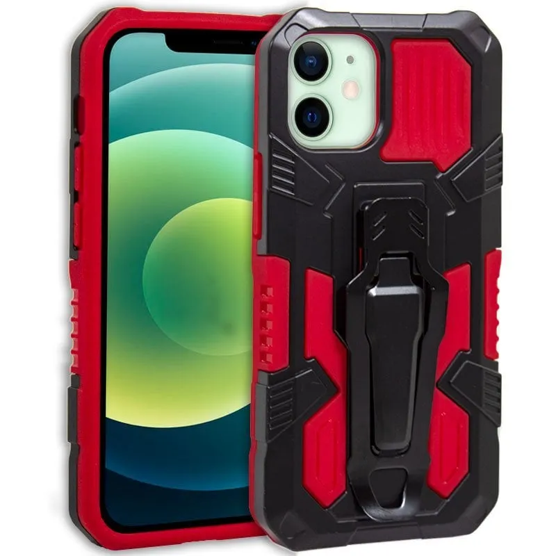 Custodia rigida con clip rossa per iPhone 12/12 Pro - immagine 1