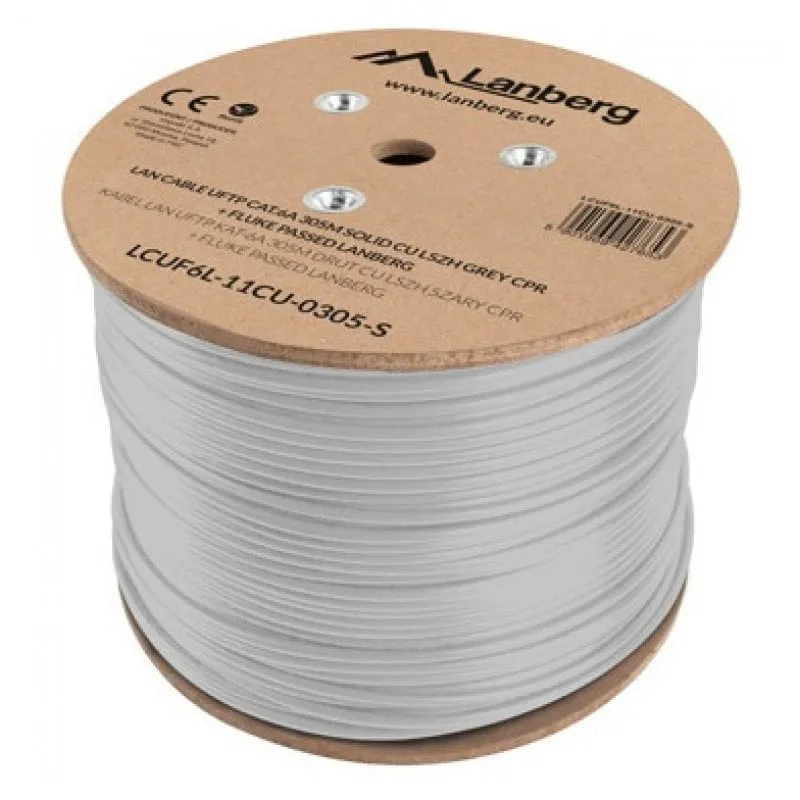 Avvolgicavo LAN FTP CAT.6A Lanberg Fluke Passed 305m Grigio - immagine 1
