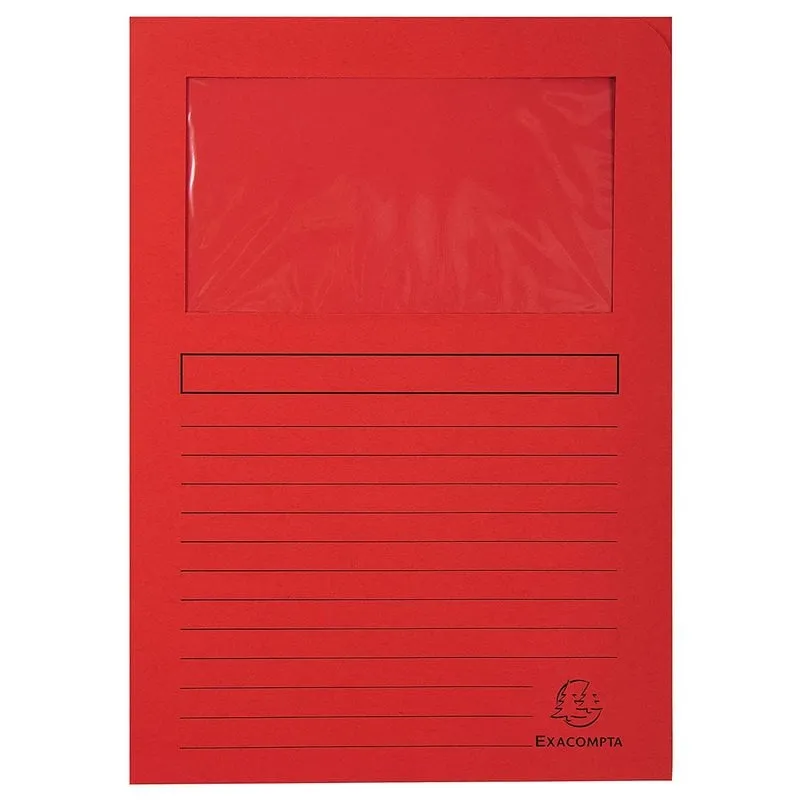 Exacompta Forever Confezione da 100 sottocartelle A4 con finestra rossa - immagine 1
