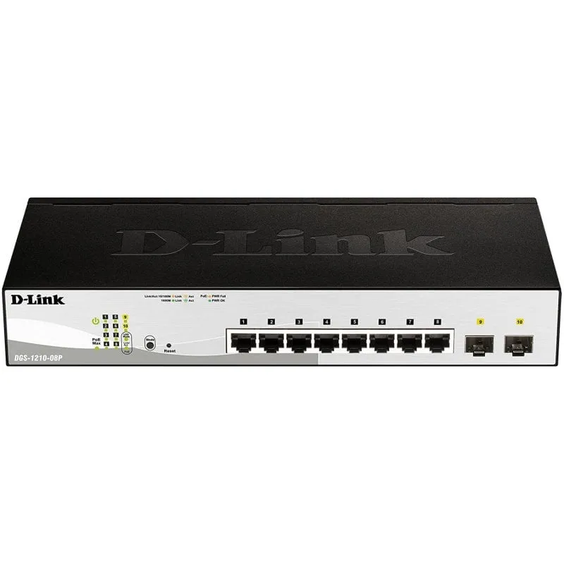 Switch D-Link DGS-1210-08P 8 porte Gigabit PoE + 2 porte SFP - immagine 1