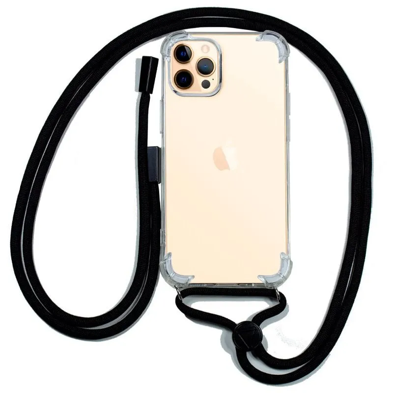 Fantastica custodia nera con cordino per iPhone 12 Pro Max - immagine 1