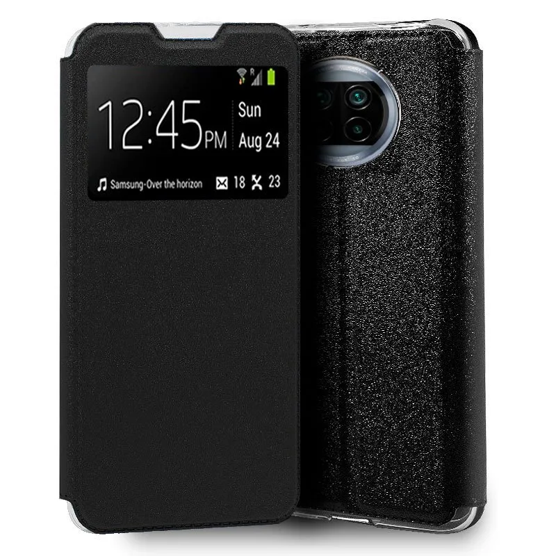 Custodia Flip Cover nera liscia e fresca per Xiaomi Mi 10T Lite - immagine 1