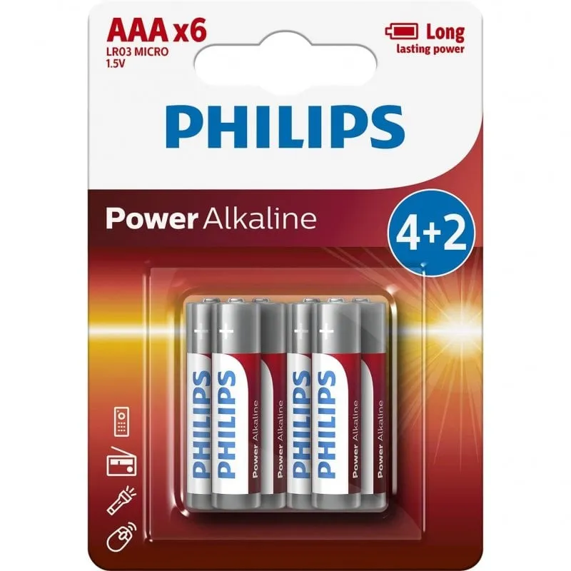 Philips Power Alkaline Batteria LR03P6BP/10 - immagine 1