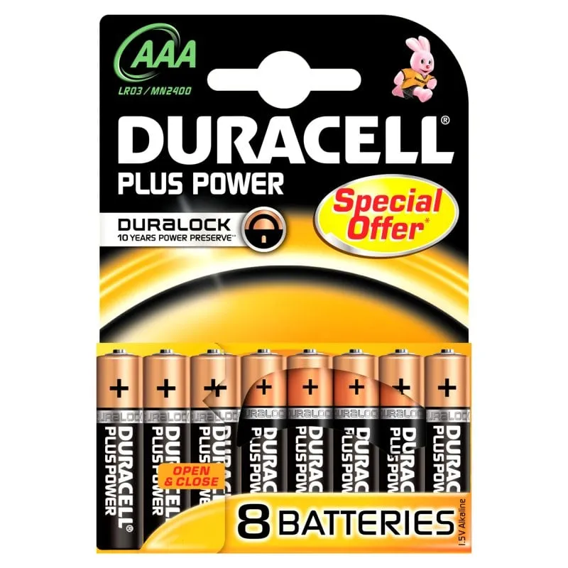 Duracell Plus Power LR-3 Confezione da 8 batterie alcaline AAA da 1,5 V - immagine 1