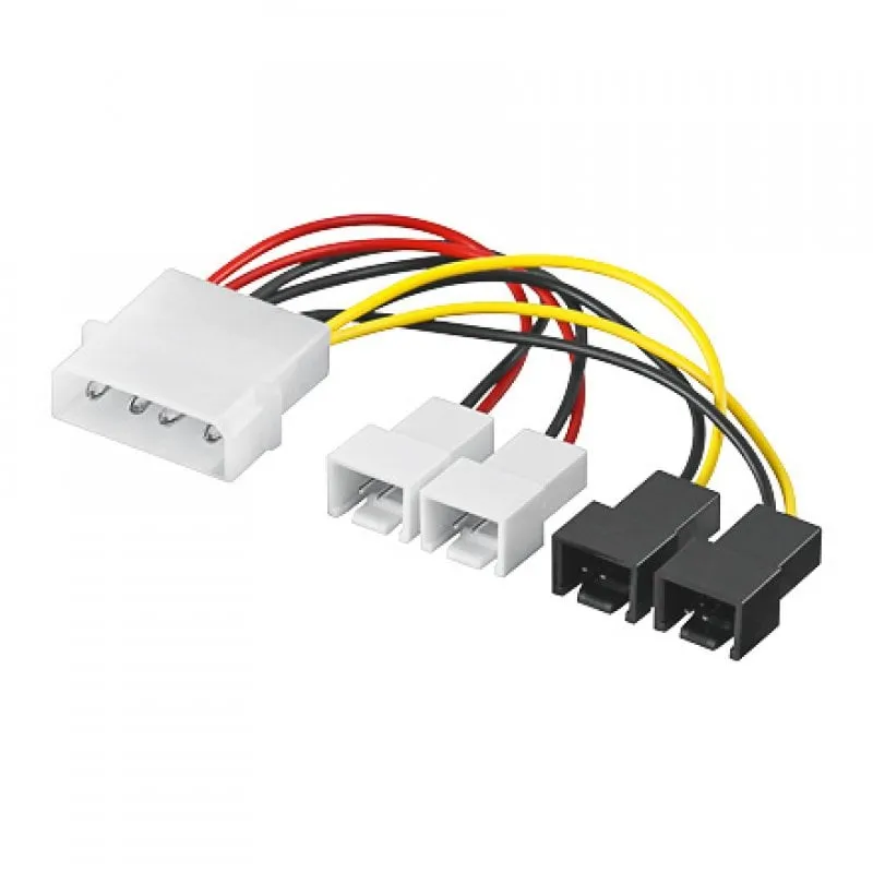 Cavo di alimentazione interno Goobay Molex da 4 pin maschio a 4x 2 pin maschio 15 cm multicolore - immagine 1