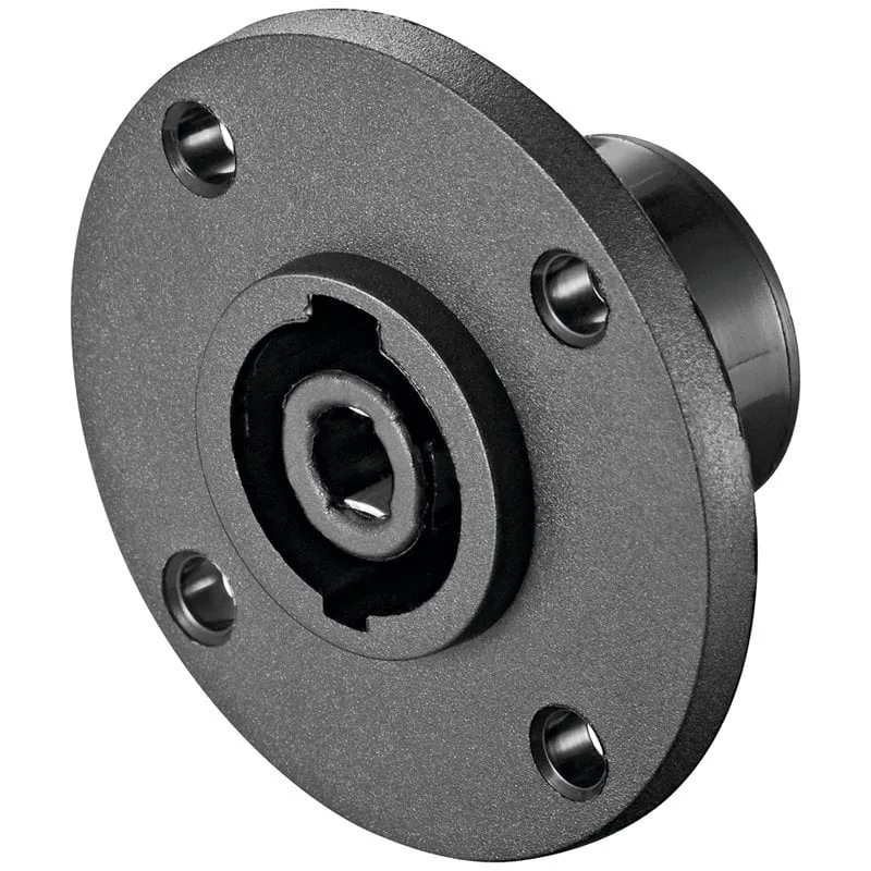 Base connettore Speakon Goobay a 4 poli femmina, rotonda, nera - immagine 1